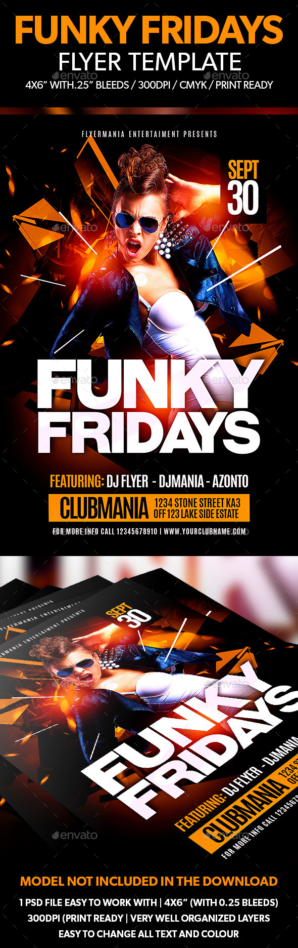 Funky Fridays Flyer Template - Clubs & Parties Events