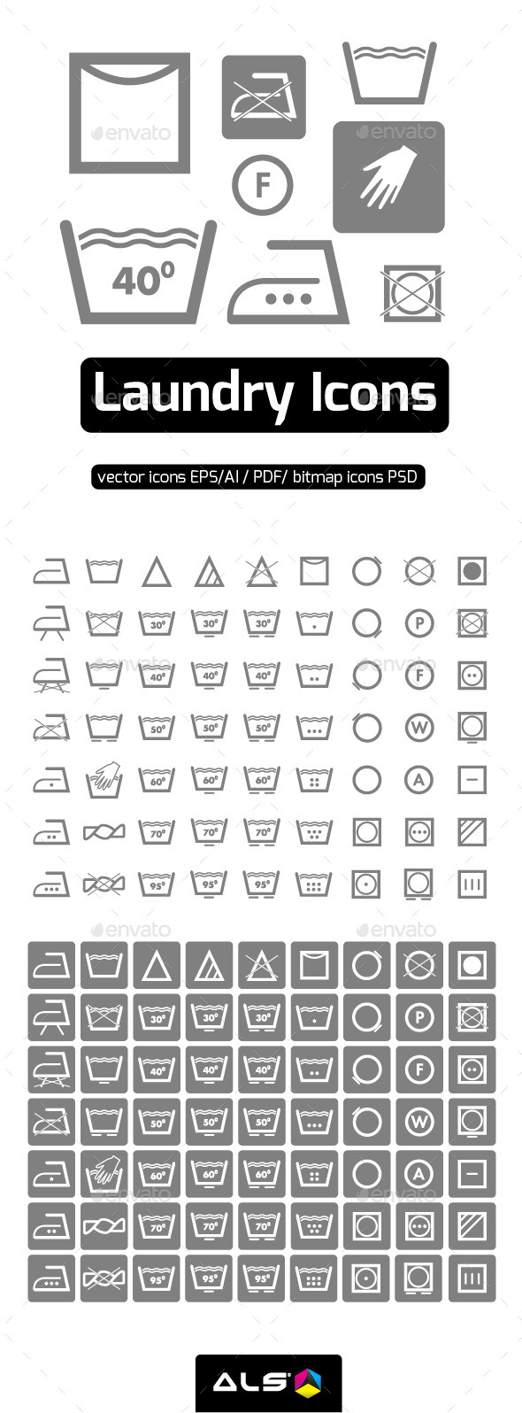 Laundry Icons - Man-made objects Objects