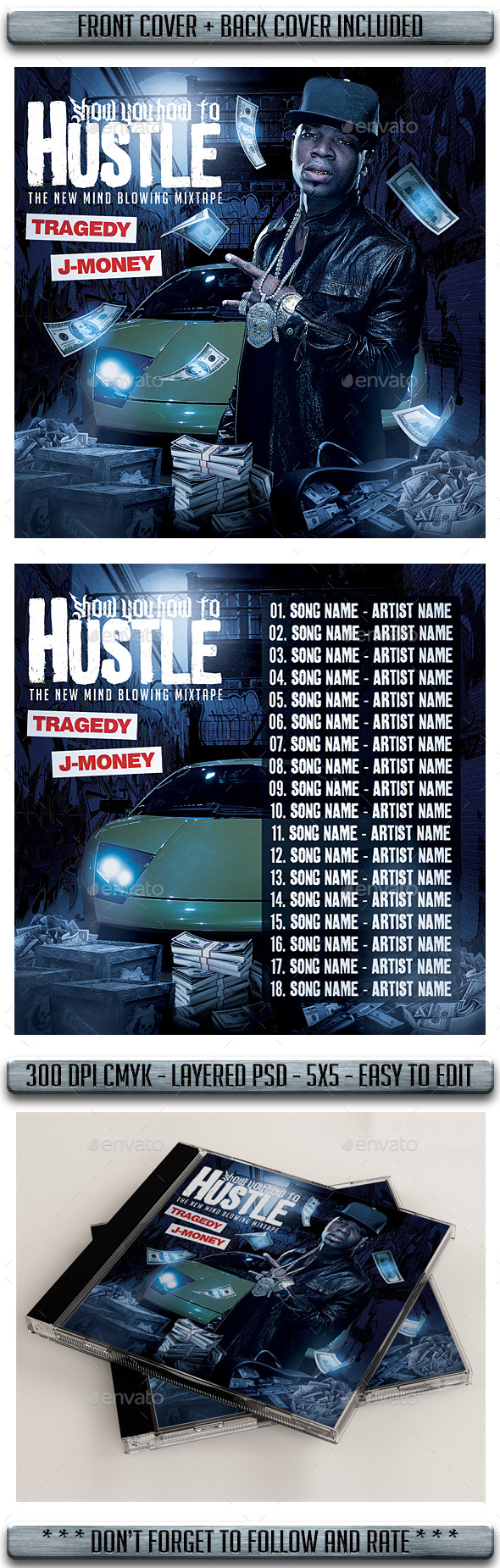 Rap Mixtape Cover - CD & DVD Artwork Print Templates