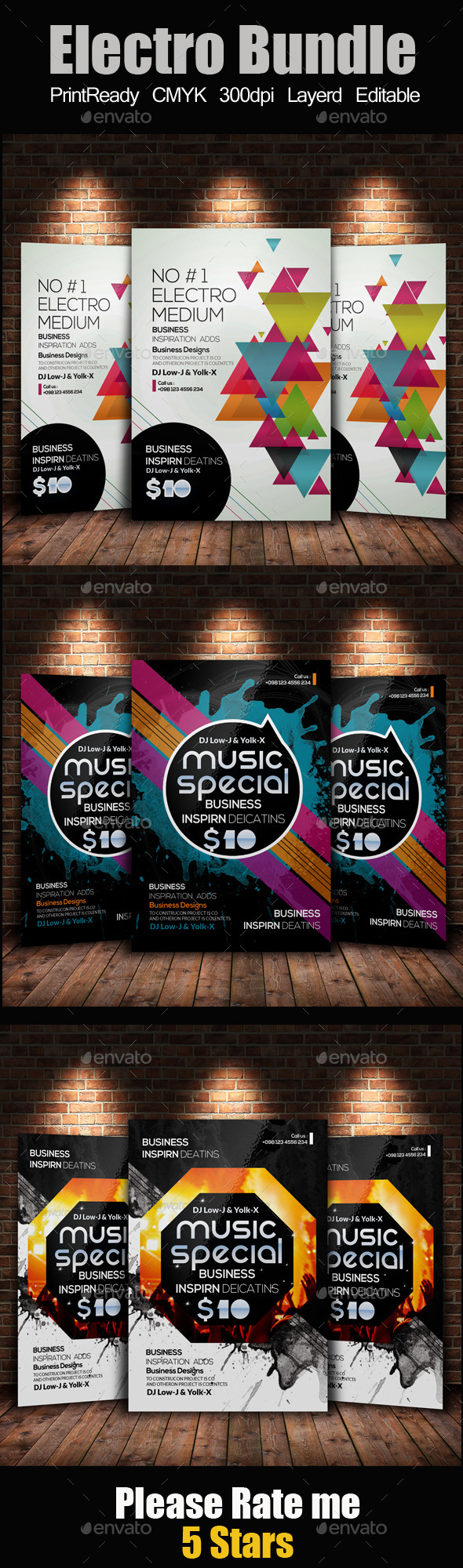 Creative Abstract Flyer Template Bundle - Clubs & Parties Events