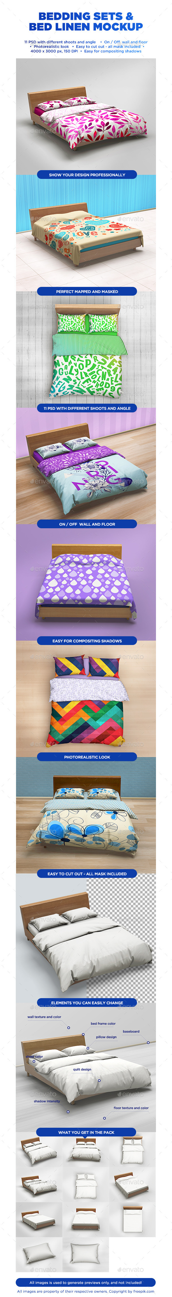 Bedding Sets & Bed Linen Mockup - Miscellaneous Product Mock-Ups
