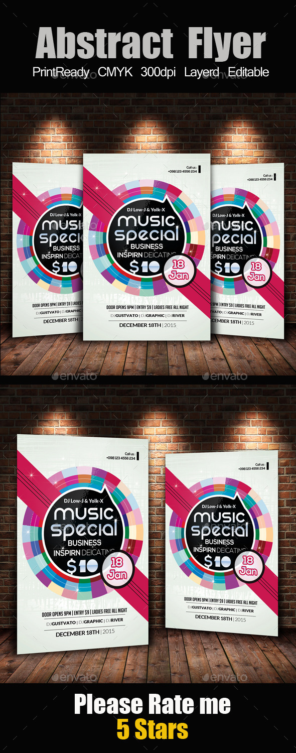 Creative Abstract Flyer Template - Clubs & Parties Events