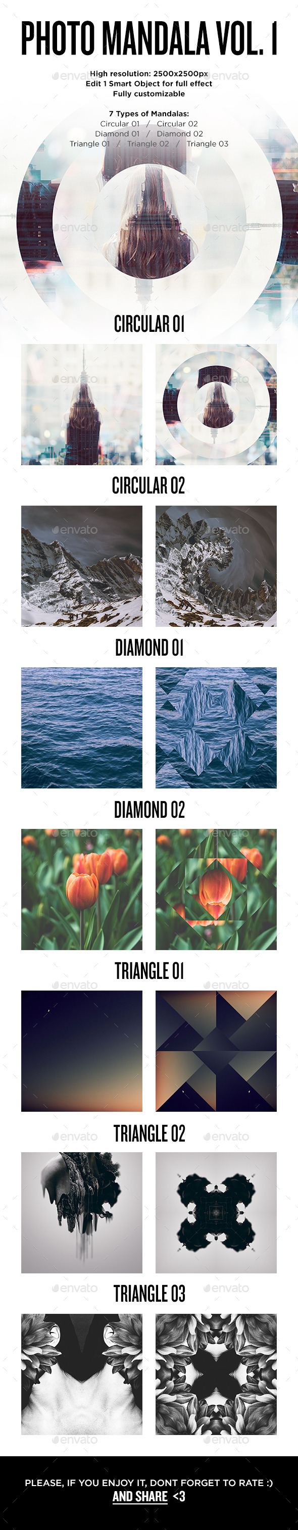 Photo Mandala Vol.1 - Kaleidoscope - Artistic Photo Templates