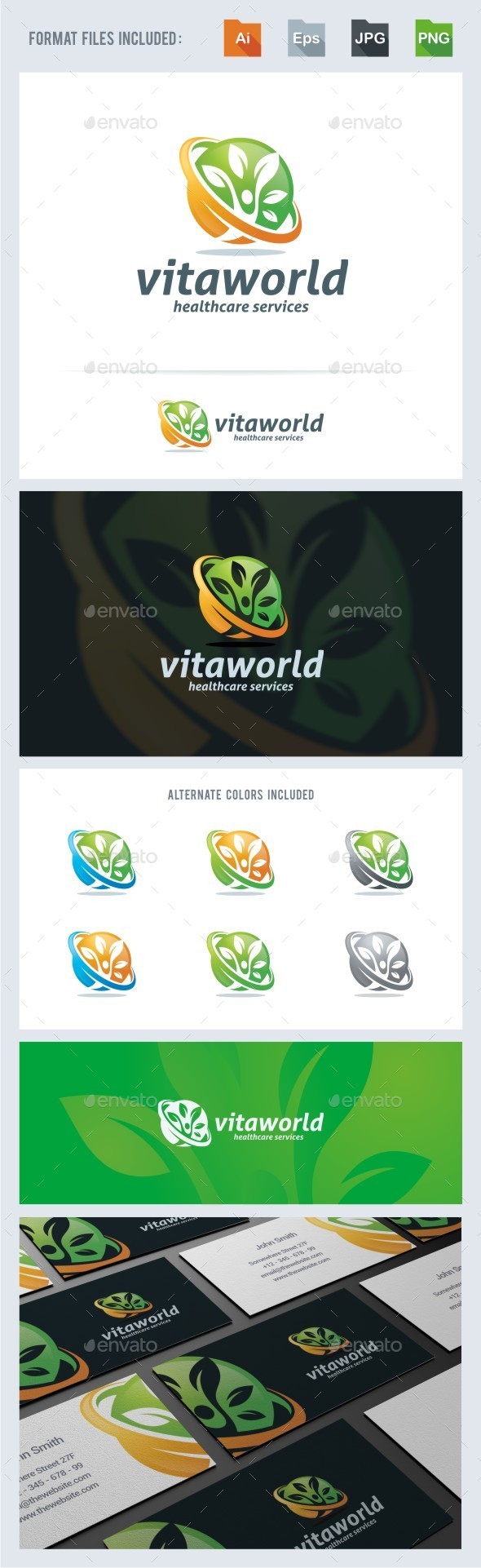 Vitaworld - Health Care Logo Template - Humans Logo Templates