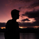 Silhouette Of Man At Sunset Silhouette Of Man At Sunset - VideoHive Item for Sale