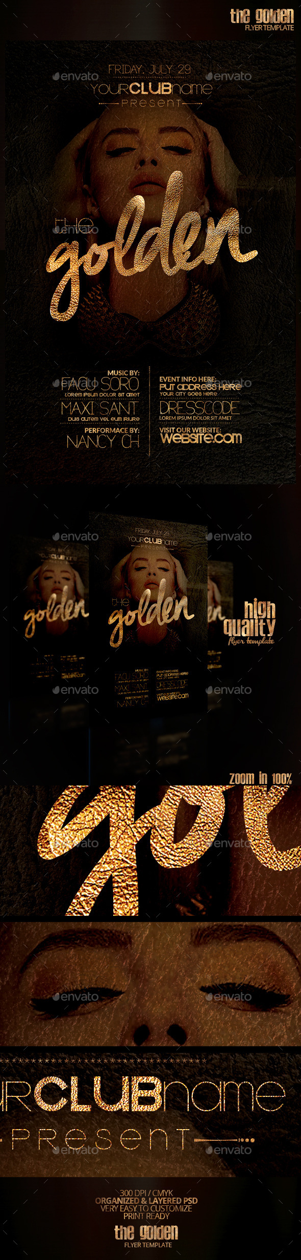 The Golden Flyer Template - Flyers Print Templates