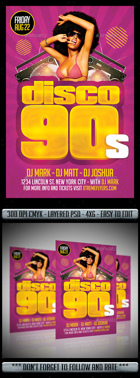 Disco 90s Flyer - Flyers Print Templates