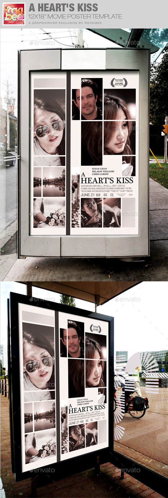 A Heart's Kiss Movie Poster Template - Miscellaneous Events