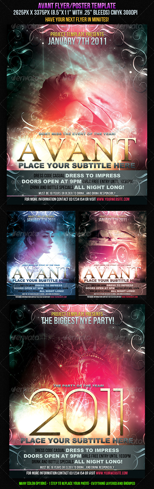 Avant Flyer/Poster Template. - Clubs & Parties Events