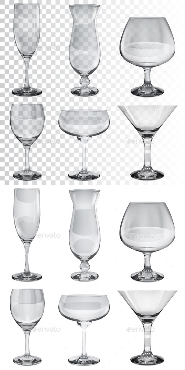 Empty Glass Goblets - Man-made Objects Objects