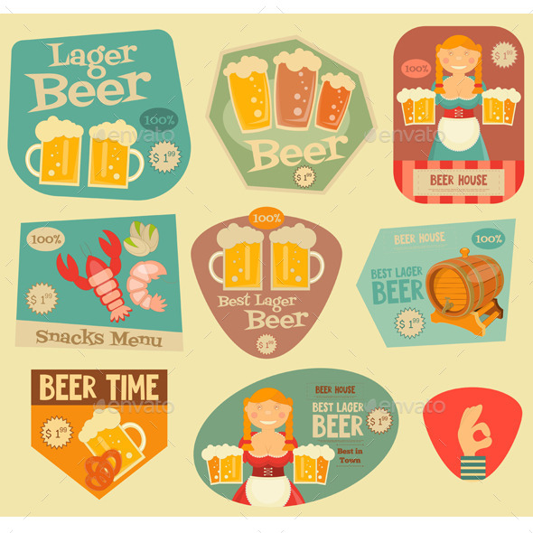 Beer Stickers - Food Objects