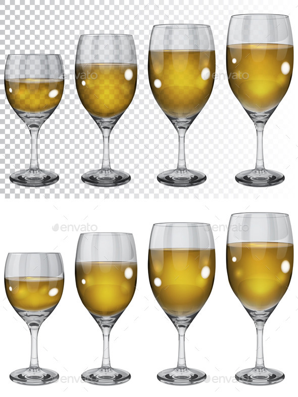 Wineglasses With White Wine - Man-made Objects Objects