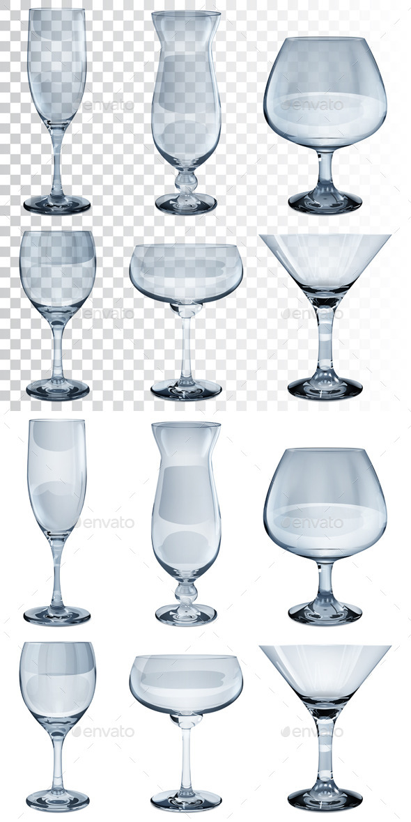 Empty Glass Goblets - Man-made Objects Objects