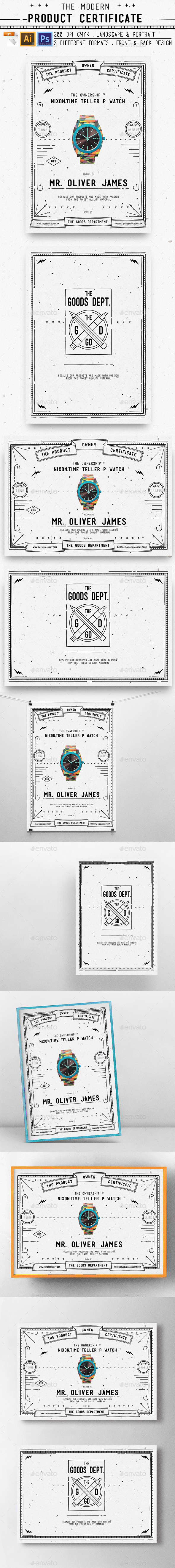 Modern Product Certificate - Certificates Stationery