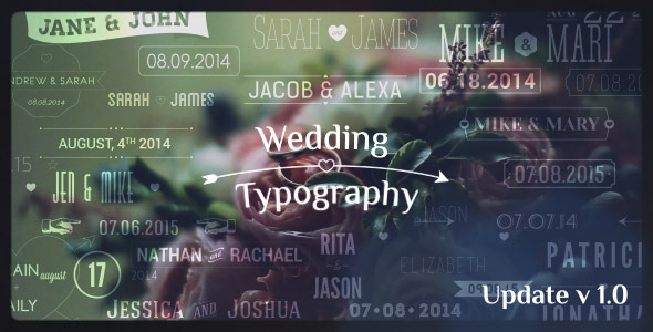 Wedding Typography Titles - VideoHive 8934703