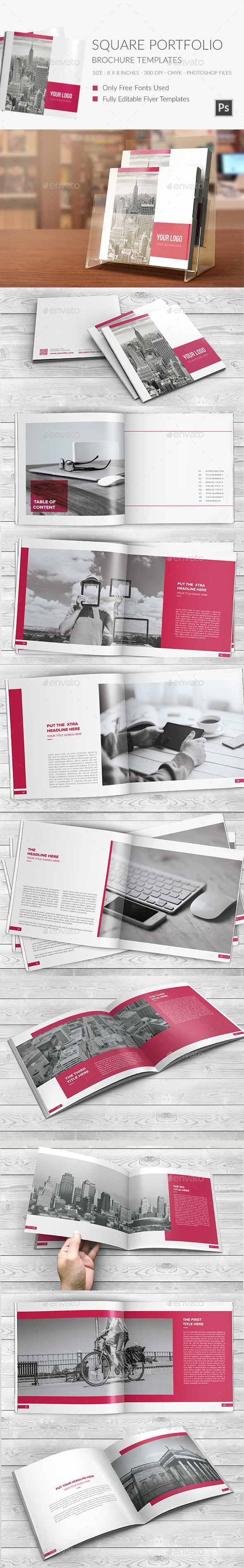 Square Portfolio Brochure Template - Portfolio Brochures