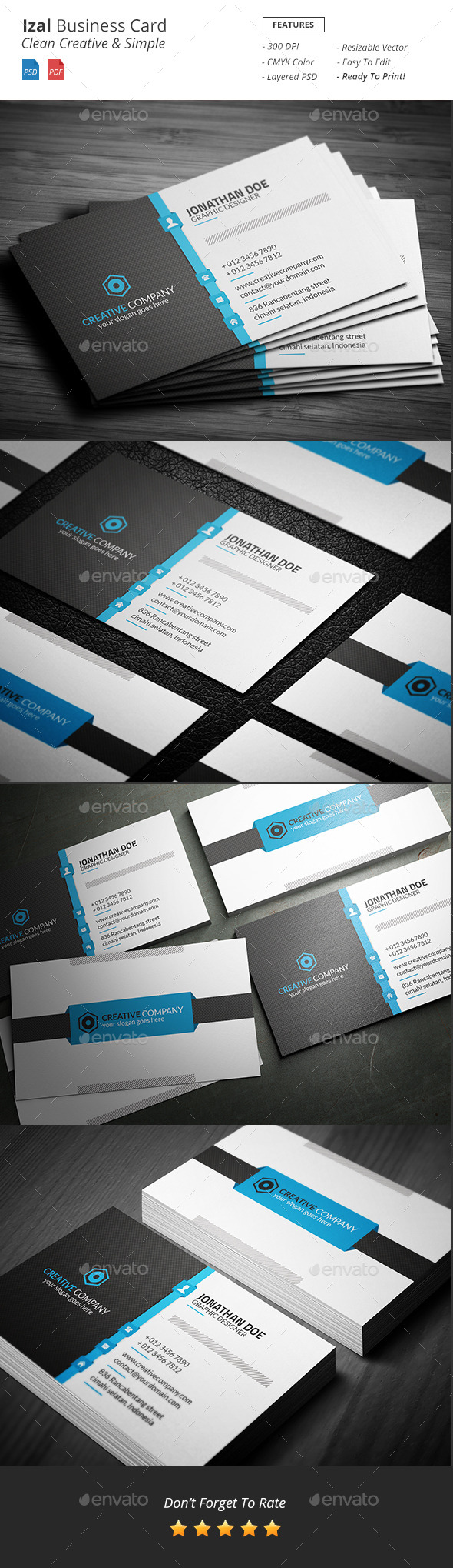 Izal - Clean Creative Business Card - Creative Business Cards