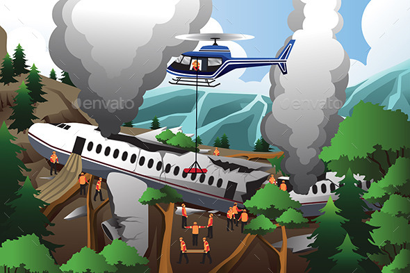 Search and Rescue for Airplane Crash - People Characters