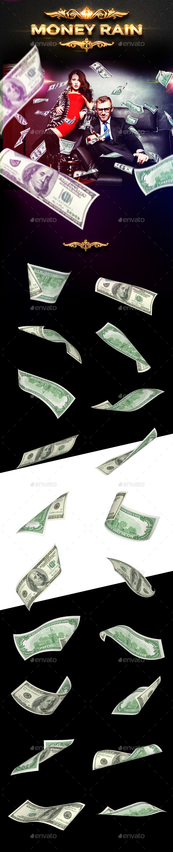Money Rain - Objects 3D Renders