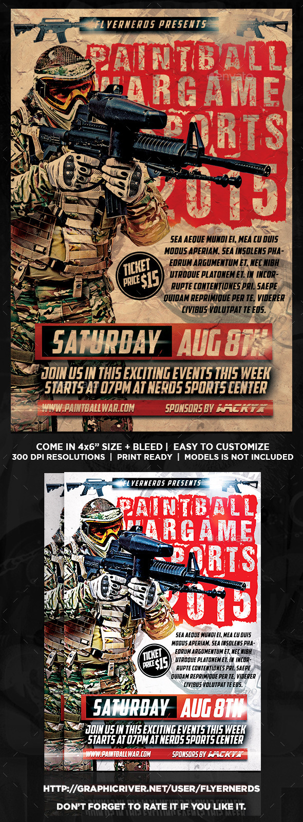 Paintball Wargame Sports Flyer - Sports Events