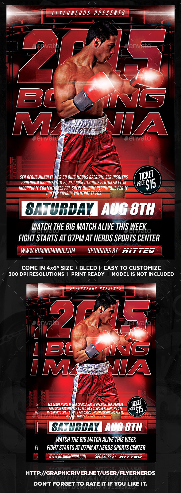 Boxing Mania 2015 Sports Flyer - Sports Events