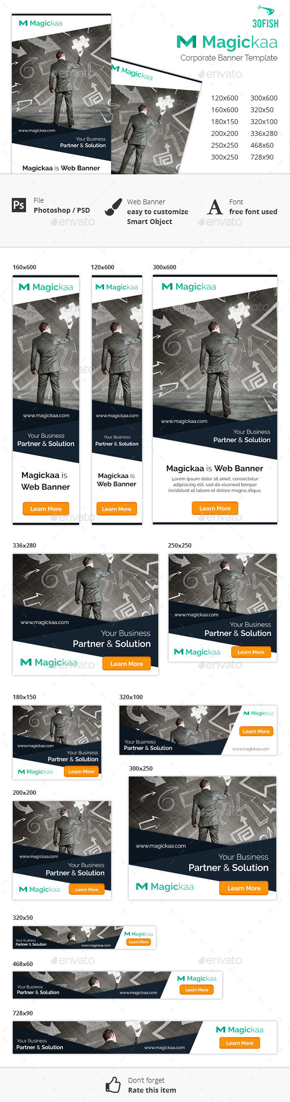 Magickaa Corporate Banner - Banners & Ads Web Elements