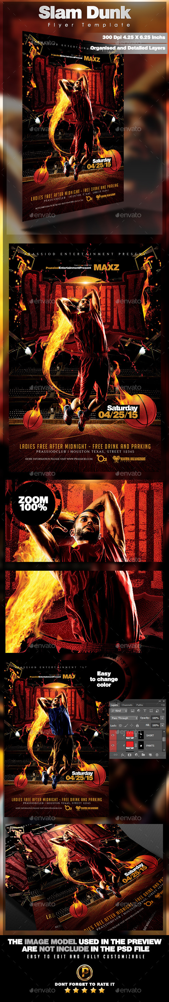 Slam Dunk Flyer Template - Sports Events