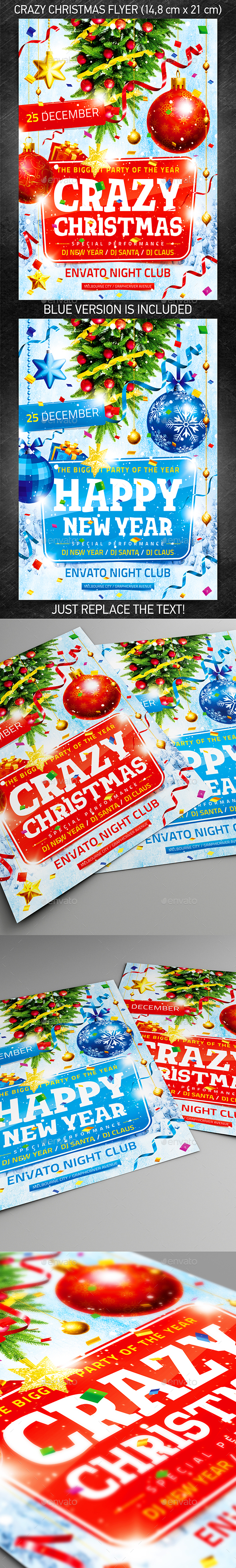 Crazy Christmas Flyer - Clubs & Parties Events