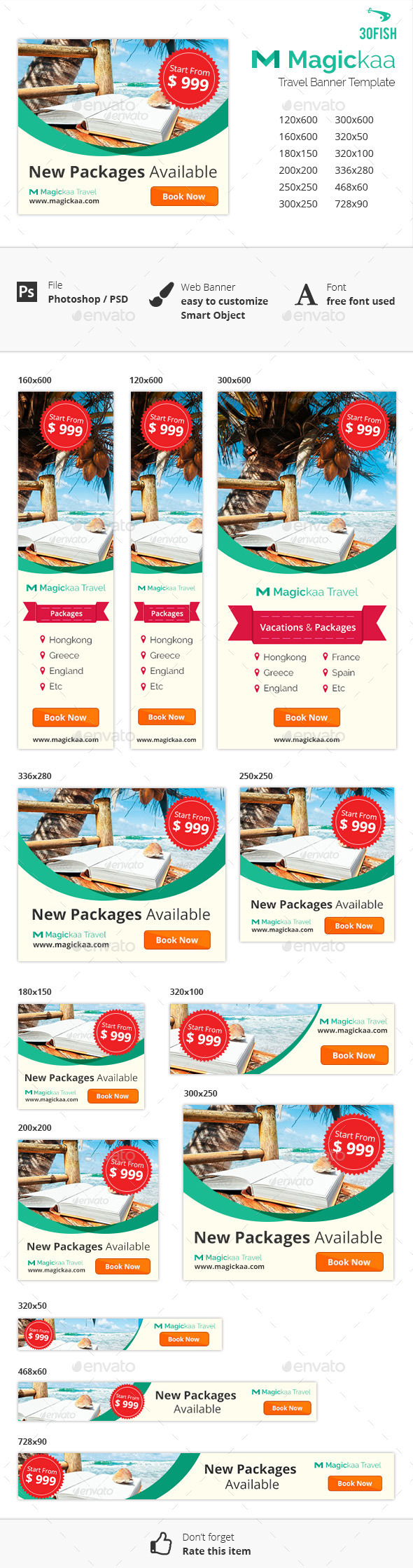 Magickaa Travel Banner - Banners & Ads Web Elements