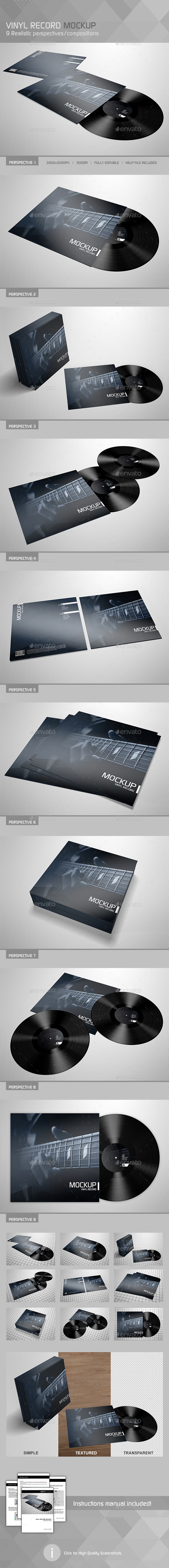 Realistic Vinyl Record Mockup - Discs Packaging