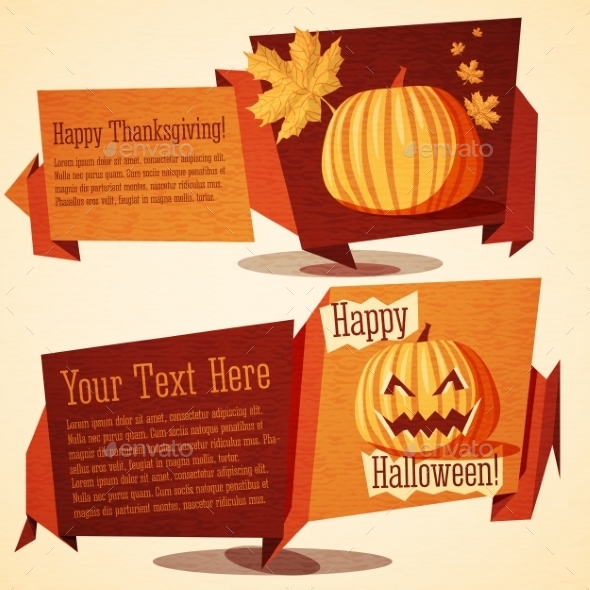 Set of Autumn Holidays Banners - Seasons Nature