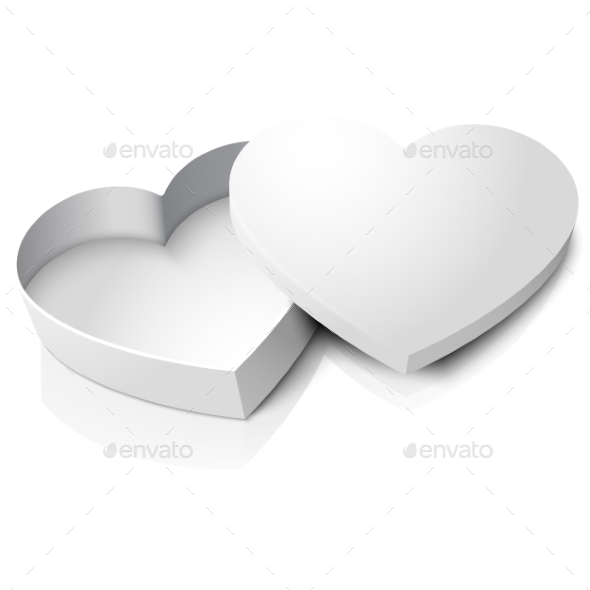 Opened Heart Shape Box - Man-made Objects Objects