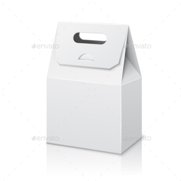 Blank Paper Packaging Bag with Handle - Man-made Objects Objects