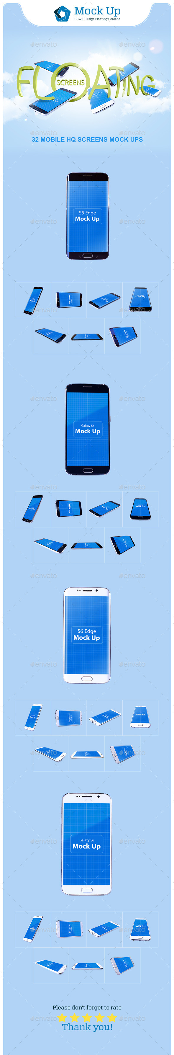 S6 & S6 Edge Floating Screens - Mobile Displays