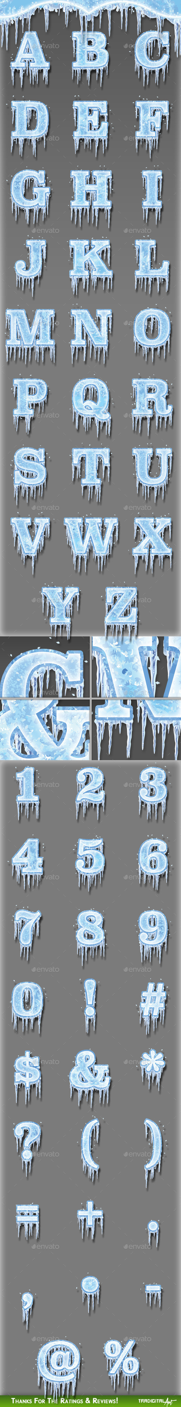 Frozen Alphabet, Numbers & Symbols - Decorative Symbols Decorative