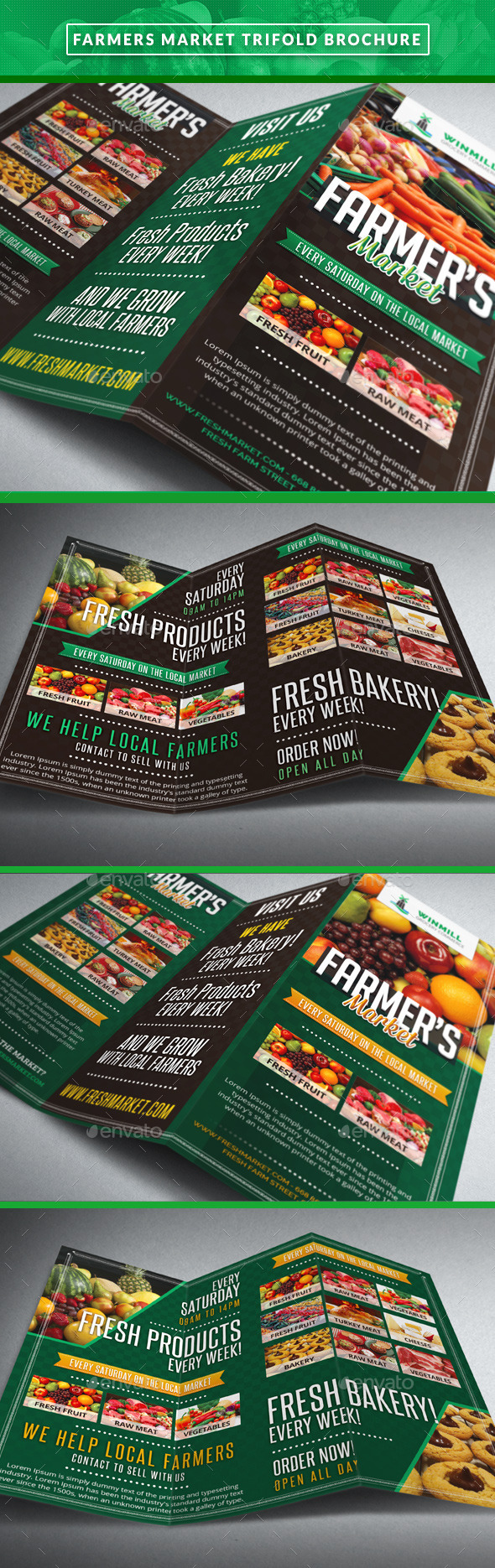 Farmer's Market Commerce Trifold - Brochures Print Templates