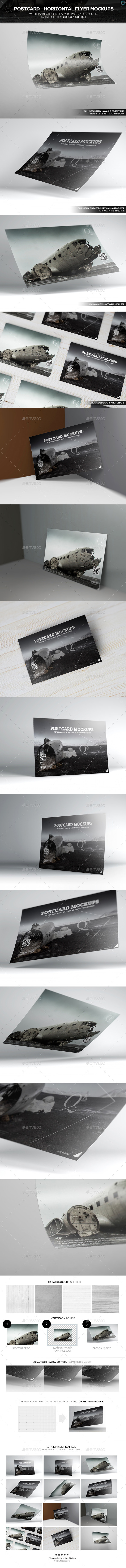 Postcard - Horizontal Flyer Mockups - Miscellaneous Print