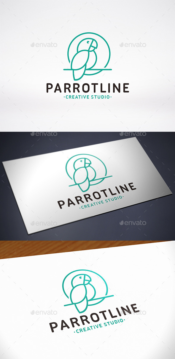 Parrot Line Logo Template - Animals Logo Templates