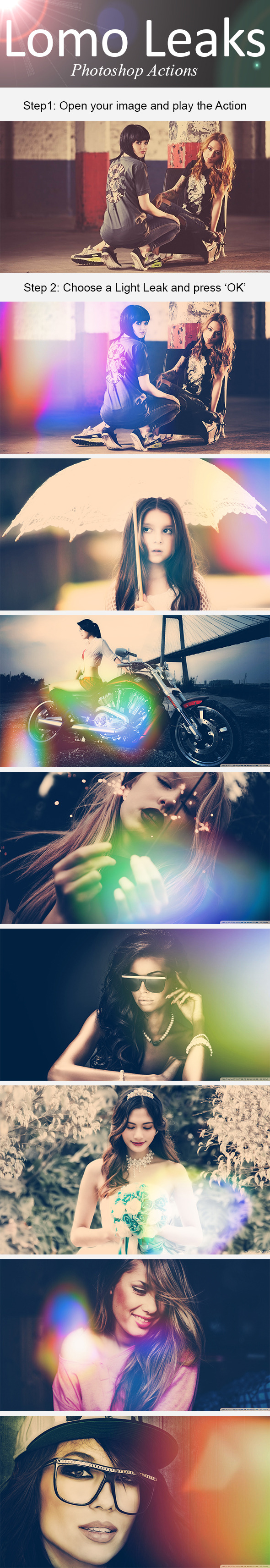 Lomo Leaks Photoshop Action - Photo Effects Actions