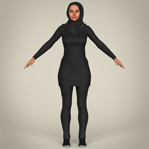 Realistic Islamic Woman - 3Docean 12048906