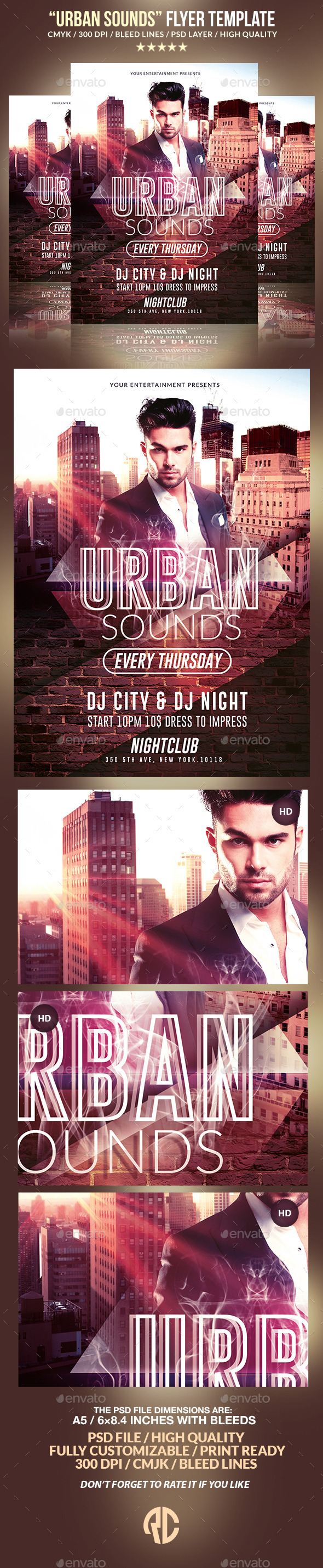 Urban Sounds Event | Psd Flyer Template - Events Flyers