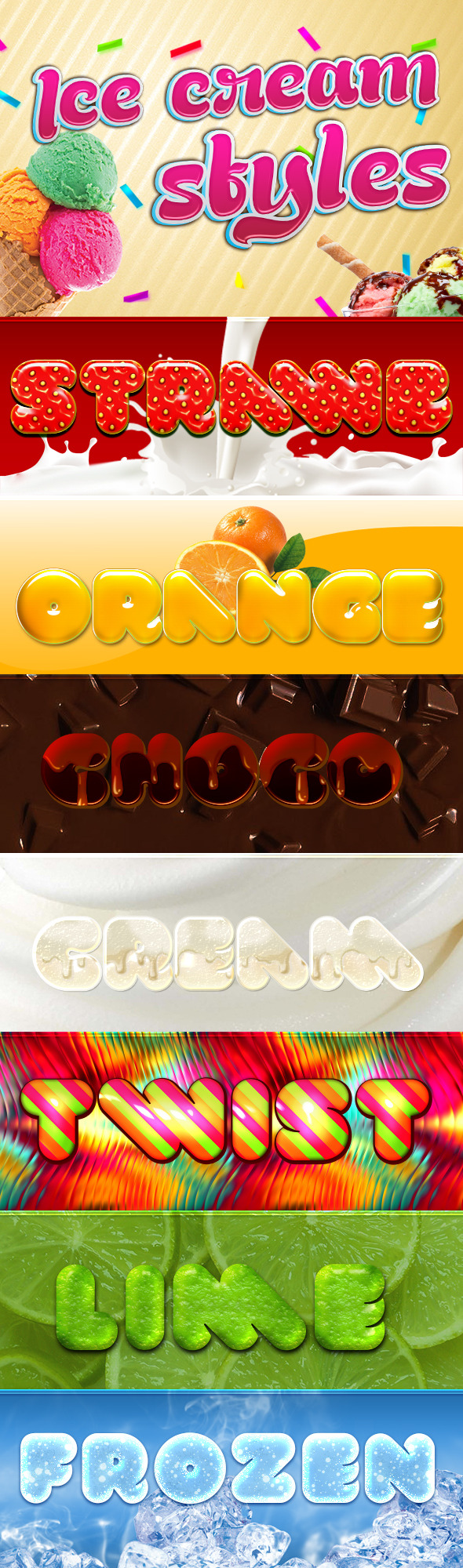 Ice Cream Styles - Text Effects Styles