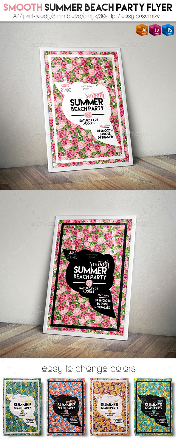Smooth Summer Beach Party Flyer - Flyers Print Templates