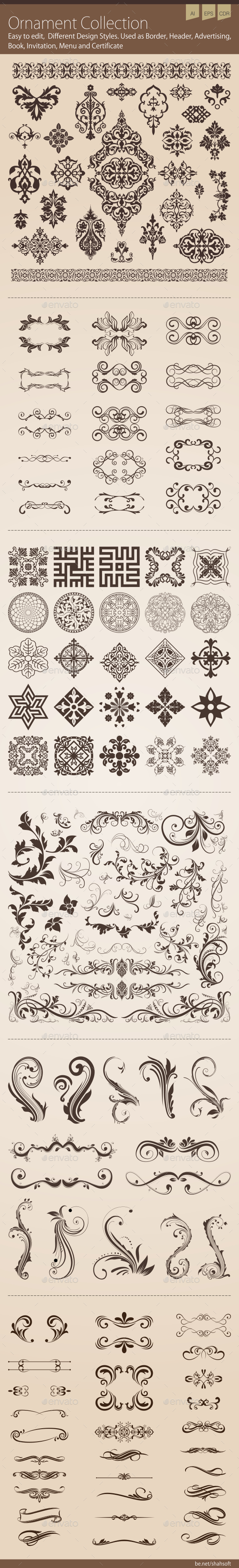 Ornament Collection - Flourishes / Swirls Decorative