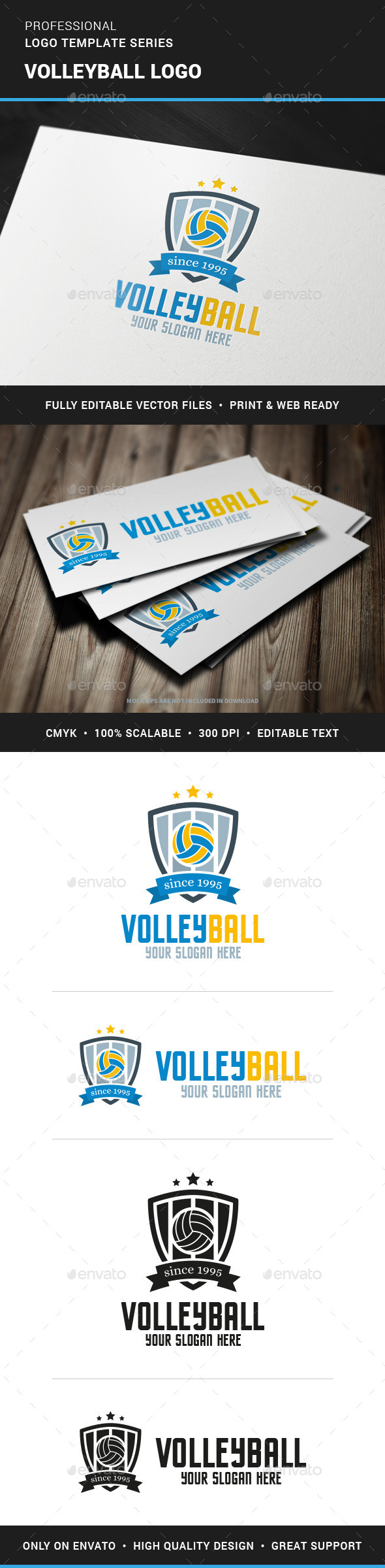 Volleyball Logo Template - Crests Logo Templates