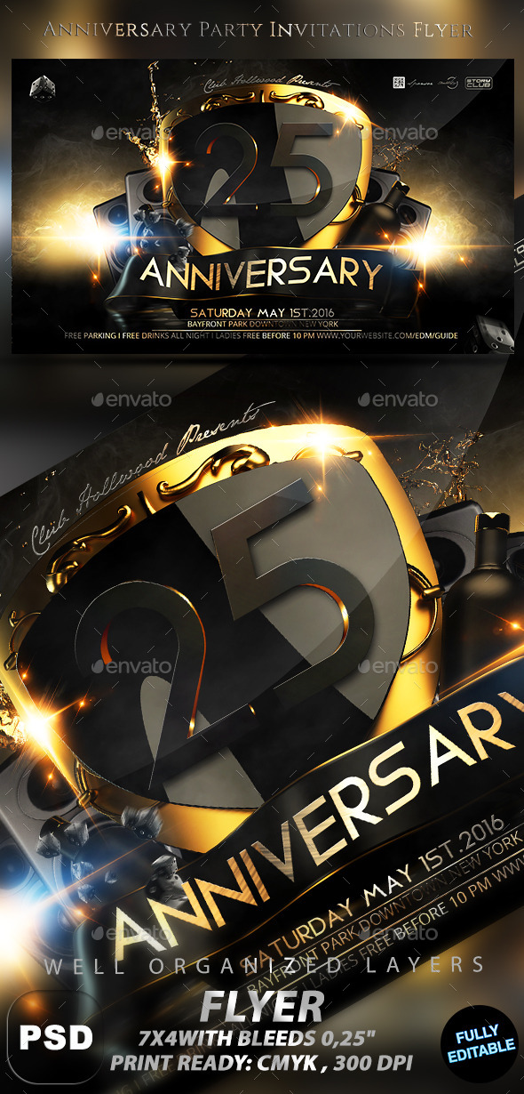 Anniversary Party Invitations Flyer - Events Flyers