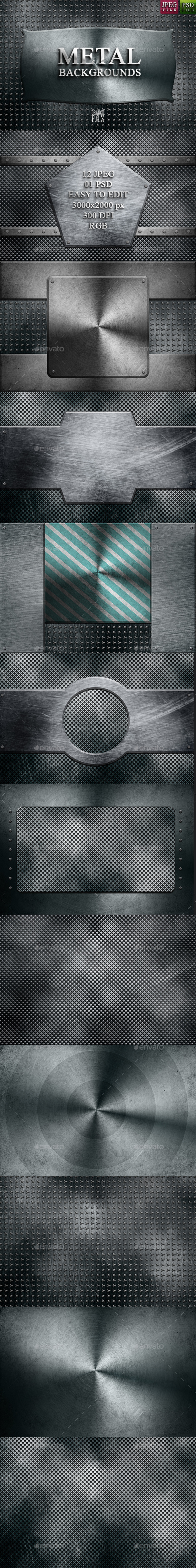 12 Metal Backgrounds - Tech / Futuristic Backgrounds