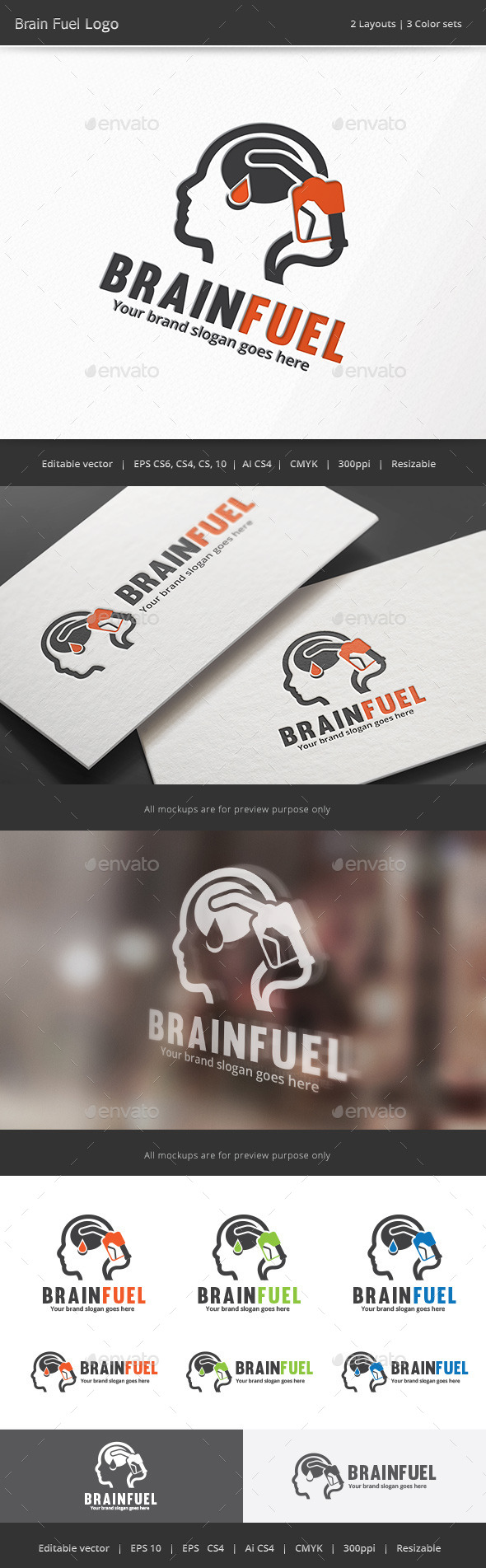 Brain Fuel Logo - Vector Abstract