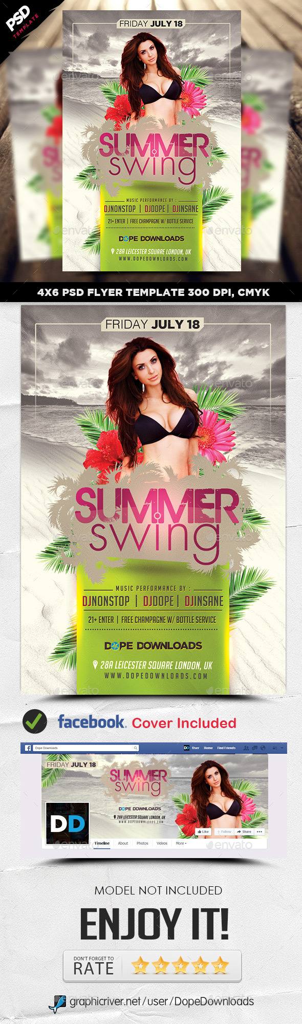 Summer Swing Flyer Template - Clubs & Parties Events