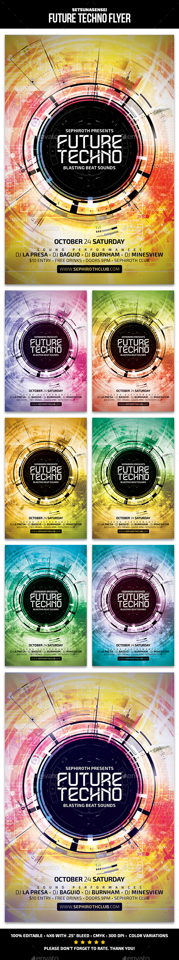 Future Techno Flyer - Clubs & Parties Events
